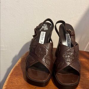 Charles David Brown Leather Women's Sandals| Size 7.5